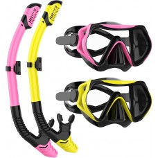 Snorkeling Gear for Adults, JRing Snorkel Mask Set with 180 Degree Tempered Glass Anti Fog Goggles Scuba Dry Top Snorkel for Swimming, Scuba Diving Mask for Men Women Snorkeling Gear for Adults, JRing Snorkel Mask Set with 180 Degree Tempered Glass Anti Fog Goggles Scuba Dry Top Snorkel for Swimming, Scuba Diving Mask for Men Women