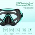 Snorkeling Gear for Adults, JRing Snorkel Mask Set with 180 Degree Tempered Glass Anti Fog Goggles Scuba Dry Top Snorkel for Swimming, Scuba Diving Mask for Men Women( Pink+Green)