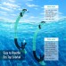 Snorkeling Gear for Adults, JRing Snorkel Mask Set with 180 Degree Tempered Glass Anti Fog Goggles Scuba Dry Top Snorkel for Swimming, Scuba Diving Mask for Men Women( Pink+Green)