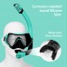 Snorkeling Gear for Adults, JRing Snorkel Mask Set with 180 Degree Tempered Glass Anti Fog Goggles Scuba Dry Top Snorkel for Swimming, Scuba Diving Mask for Men Women( Pink+Green)