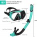 Snorkeling Gear for Adults, JRing Snorkel Mask Set with 180 Degree Tempered Glass Anti Fog Goggles Scuba Dry Top Snorkel for Swimming, Scuba Diving Mask for Men Women( Pink+Green)
