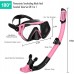 Snorkeling Gear for Adults, JRing Snorkel Mask Set with 180 Degree Tempered Glass Anti Fog Goggles Scuba Dry Top Snorkel for Swimming, Scuba Diving Mask for Men Women