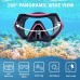 Snorkeling Gear for Adults, JRing Snorkel Mask Set with 180 Degree Tempered Glass Anti Fog Goggles Scuba Dry Top Snorkel for Swimming, Scuba Diving Mask for Men Women( Pink)